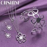 925 Sterling Silver Flower Jewelry Set