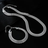 925 Sterling Silver Net Chain Bracelets Necklaces for Women
