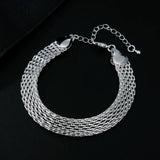 925 Sterling Silver Net Chain Bracelets Necklaces for Women