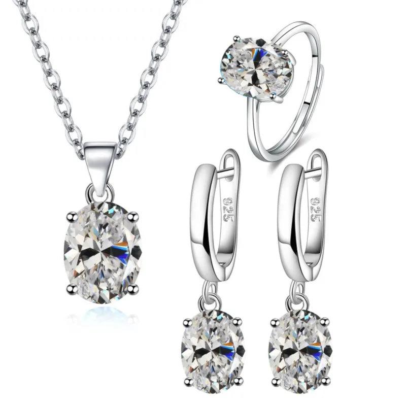 Natural Gemstone 925 Silver Jewelry Set