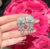 925 Silver Camellia Flower Jewelry Sets with CZ