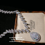 CZ Jewelry Set 925 Silver Wedding Engagement Bride Ring Earring Necklace