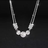 925 Silver Lucky Beads Necklace Bracelet Set for Women Wedding
