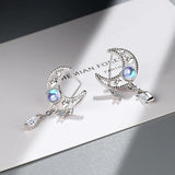 925 Silver Crystal Moon Jewelry Set for Women