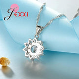 AAA Zircon Crystal Sterling Silver 925 Necklace Snowflake Shaped Set