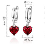 Crystal Heart Jewelry Set 925 Silver Wedding Accessories