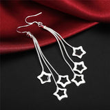 925 Silver Jewelry Set for Women Wedding Star Bracelet Necklace Earring