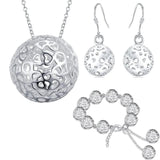 925 Silver Ball Pendant Set for Women