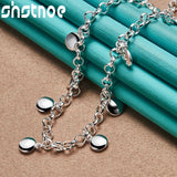 925 Silver Chain Necklace & Bracelet Set Classic Jewelry For Woman