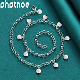 925 Silver Chain Necklace & Bracelet Set Classic Jewelry For Woman