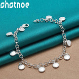 925 Silver Chain Necklace & Bracelet Set Classic Jewelry For Woman