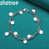 925 Silver Chain Necklace & Bracelet Set Classic Jewelry For Woman