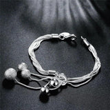 925 Sterling Silver Jewelry Set with Tassel Hanging Beads