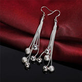 925 Sterling Silver Jewelry Set with Tassel Hanging Beads