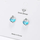 925 Silver Crystal Jewelry Set Wedding Earrings Necklaces