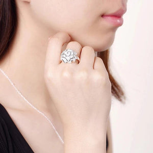 925 Sterling Silver Rose Flower Jewelry Set Pretty Party Holiday