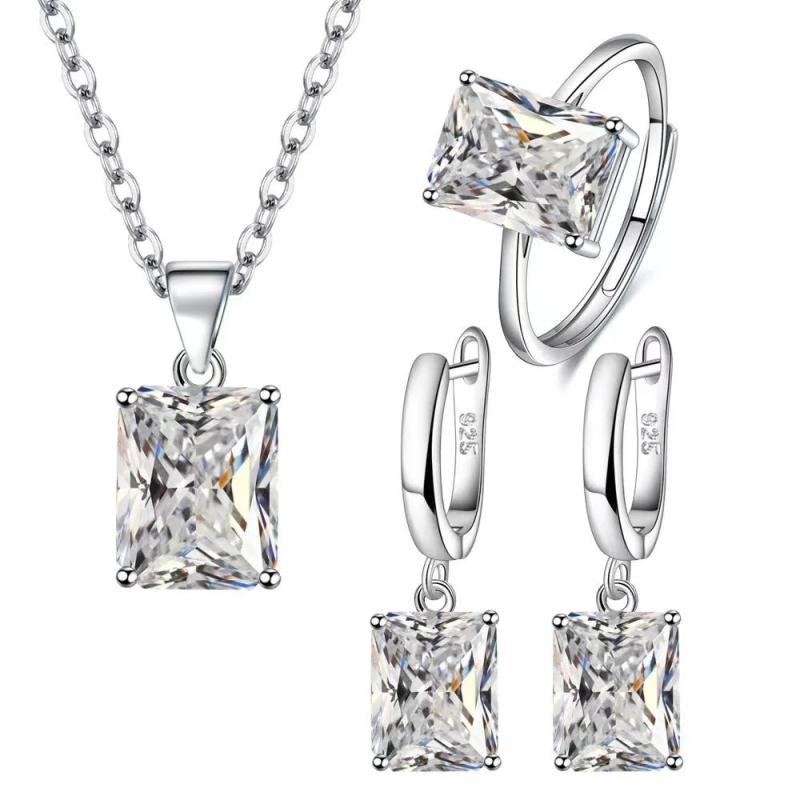 925 Silver Zircon Wedding Jewelry Set