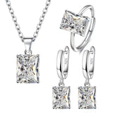 925 Silver Zircon Wedding Jewelry Set
