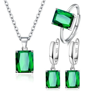 925 Silver Zircon Wedding Jewelry Set
