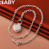 925 Silver Zircon Heart Pendant Set Romantic Wedding Jewelry