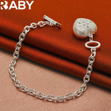 925 Silver Zircon Heart Pendant Set Romantic Wedding Jewelry