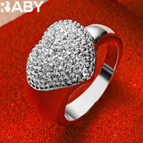 925 Silver Zircon Heart Pendant Set Romantic Wedding Jewelry