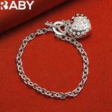 925 Silver Zircon Heart Pendant Set Romantic Wedding Jewelry