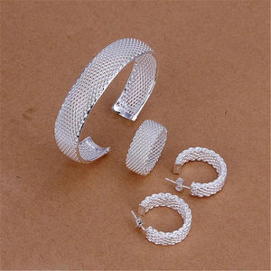 925 Sterling Silver Jewelry Set Size 6-10 - Wedding Christmas Gift