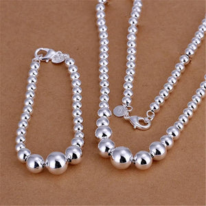 925 Silver Buddha Beads Jewelry Set for Wedding