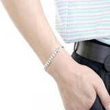 925 Silver 6MM Chain Bracelet Necklace Set for Wedding Party