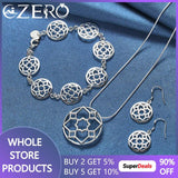 925 Sterling Silver Round Chain Jewelry Set For Women