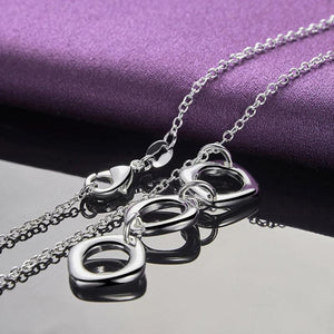 925 Silver Two/Three Rings Necklace Set