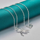 925 Silver Dragonfly Zircon Jewelry Set for Women Wedding Party