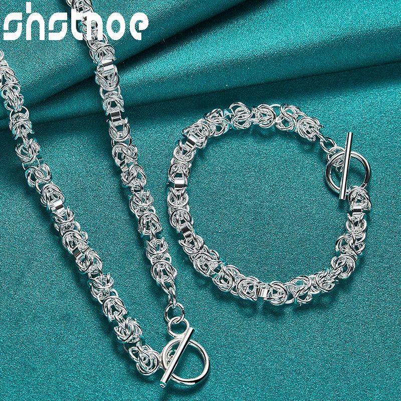 925 Silver Chain Jewelry Set Necklace Bracelets