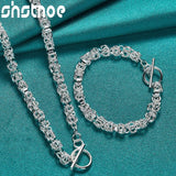 925 Silver Chain Jewelry Set Necklace Bracelets