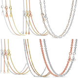 Vintage Silver Beaded Chain Necklace 925 Sterling Silver For Charm DIY Jewelry