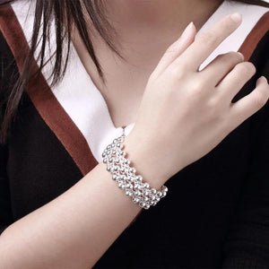 Fine Grape Beads Pendant Bangle 925 Sterling Silver Jewelry Set for Women