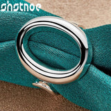Sterling Silver Circle Jewelry Set Pendant Necklace Bangle Earrings Ring
