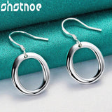 Sterling Silver Circle Jewelry Set Pendant Necklace Bangle Earrings Ring