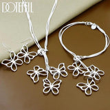 925 Silver Three Butterfly Set Wedding Charm Jewelry
