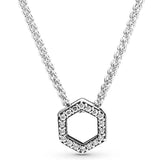Honeycomb Hexagon Butterfly Necklace 925 Sterling Silver