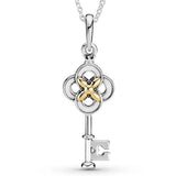 Interlocked Hearts Star Ginkgo Collier Necklace 925 Silver