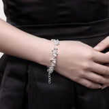 925 Sterling Silver Fringe Beads Bracelet Necklace Set for Women