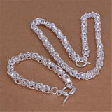 925 Sterling Silver Circle Jewelry Set for Men Women