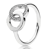 925 Silver Ribbon Twisting Lace Circle Ring Women Gift Jewelry