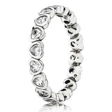 925 Silver Ring Linked Love Knotted Heart Emotional Bonds