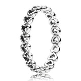 925 Silver Ring Linked Love Knotted Heart Emotional Bonds