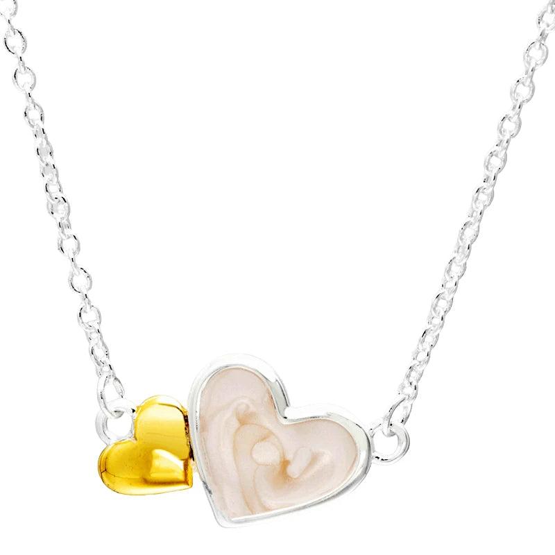 Asymmetric Luminous Ribbons Love Heart of Winter Collier Chain Link Necklace