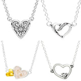 Asymmetric Luminous Ribbons Love Heart of Winter Collier Chain Link Necklace
