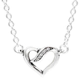 Asymmetric Luminous Ribbons Love Heart of Winter Collier Chain Link Necklace